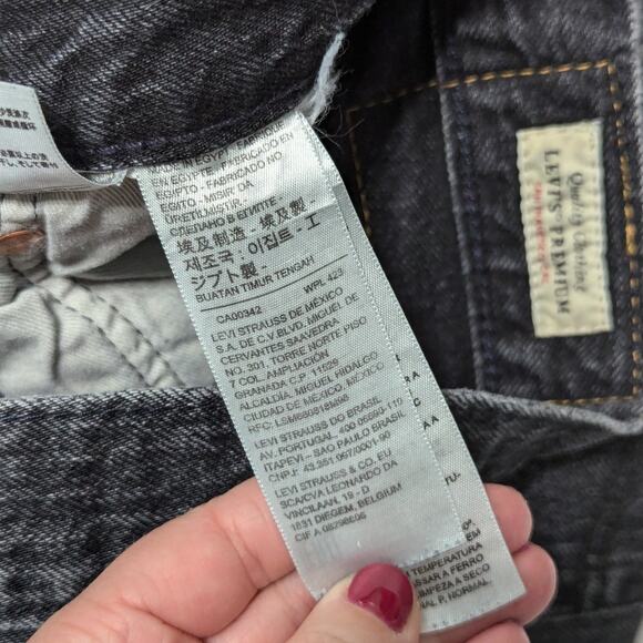 Levi's Premium 501 Jeans Straight Leg Denim Charcoal Black Gray Button Fly 29 - Picture 3 of 6